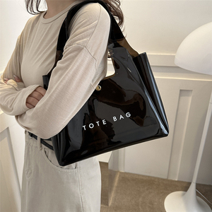Op maat gemaakte damesmode transparante waterdichte TPU cadeau tas, doorzichtige shopper tas, <span class=keywords><strong>PVC</strong></span> strandtas met logo - Product Image 4