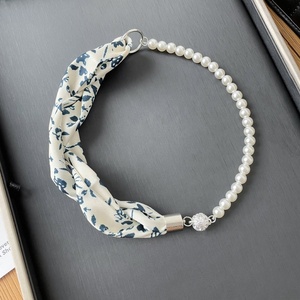 Zifeng OEM Voile Soie De Medine collana di perle coreane sciarpa di seta con chiusura magnetica - Product Image 4