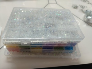 Bộ 24 hạt cườm thủy tinh crackle 4*6mm tự làm vòng tay trang sức - Product Image 2