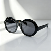 Gafas de Sol Redondas Extra Grandes de Alta Calidad con Protección UV400, Gafas de Sol Unisex Populares con Armazón de Acetato, Gafas de Sol para Vacaciones en la Playa