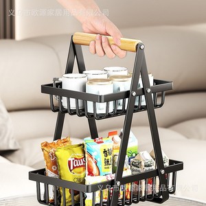 Portable Multi Layer Fruit <b>Basket</b> <b>With</b> <b>Handle</b> For Kitchen Living Room Storage Organizer Rectangle Shape OY PR Fruit <b>Basket</b> - Product Image 4