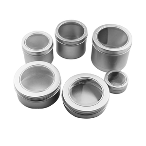 Frascos de crema de aluminio redondos vacíos directos de fábrica <span class=keywords><strong>25g</strong></span> 60g 100g 150g 180g latas con tapa de ventana transparente para almacenamiento de té - Product Image 2
