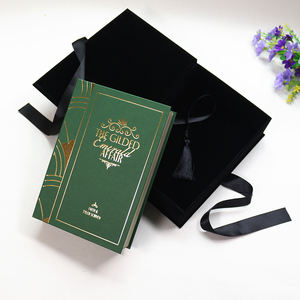 Caja de Invitación Personalizada con Tapa Dura y Cubierta de Papel Dorado, Borde Desgarrado a Mano, Papel de Algodón, Borla y Cinta - Product Image 5