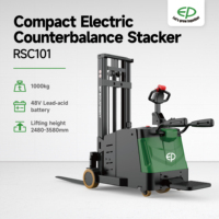 Vente directe usine – Chariot élévateur électrique compact contrepoids 1 tonne, batterie au plomb, pneus pleins, haute durabilité