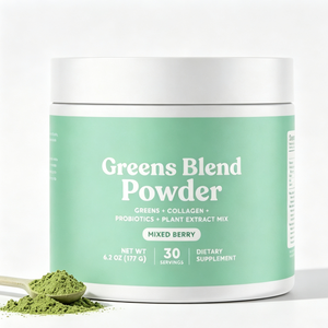 Poudre de mélange de légumes verts en gros OEM, 30 portions, 6,2 oz (177 g), baies mélangées, collagène, probiotiques, marque privée, marque personnalisée - Product Image 1