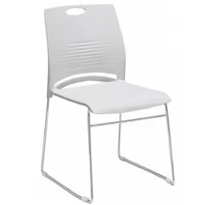 Chaise de salle à manger en plastique empilable et colorée à bas prix avec pieds en métal pour restaurant - Product Image 4