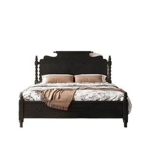 Lit en bois style vintage 1,8 m, lit double plateforme pour chambre à coucher, structure robuste et durable - Product Image 3