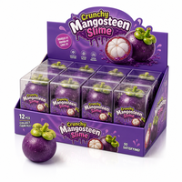 Jouet Squishy Mangoustan à Rebond Lent en TPR, Jouet Anti-Stress à Presser, Jouet Sensoriel de Bureau en Forme de Fruit pour Enfants et Adultes