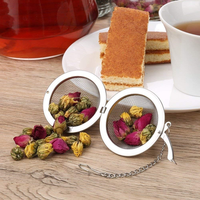 Infuseur à thé en acier inoxydable 304 de qualité alimentaire, boule à mailles fines pour thé en vrac avec chaîne et crochet pour la préparation du thé à la maison et en cuisine