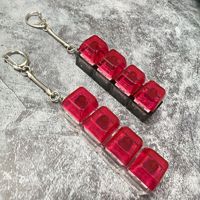 Porte-clés personnalisable à 4 touches avec capuchons transparents, jouet anti-stress pour clavier, pour adultes, avec logo LED personnalisé