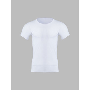 เสื้อยืดฟิตเนสสุดเท่ใส่สบายคอรูปตัวยูสีขาวขนาด M/L/XL/XXL 180g ผ้าพิมพ์ลายแบบบีบอัด - Product Image 1