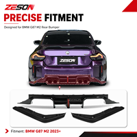 Diffuseur arrière ZESON en fibre de carbone sèche style TR 3 pièces avec feu stop LED pour BMW M2 G87 Competition XDrive Coupé 2023+