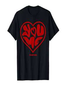 T-Shirt con Cuore per San Valentino, Manica Corta da Uomo, 100% Cotone, Stampa Casual, Collo Tondo, Vestibilità Regolare, Jersey Lavorato a Maglia con Design Frontale - Product Image 1