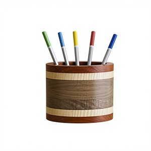 Handcrafted Wooden Pen Holder Desk Organizer for Office, Home, School and Study Table Stationery Storage - Product Image 1