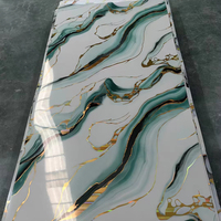 Panneau mural en PVC UV pour la décoration intérieure, fabrication directe d'usine, feuille de marbre PVC décorative pour l'intérieur