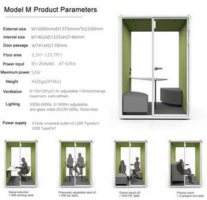 Cabina Telefonica da Ufficio Mobile a 2 Posti, Insonorizzata, per Riunioni e Chiamate Private, Ideale per Lavoro Concentrato in Uffici Open Space, Cabina Acustica Commerciale - Product Image 6
