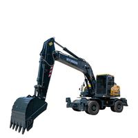 Nueva Excavadora de Ruedas Hyundai 210 con Motor Cummins, Excelente Rendimiento, Maquinaria de Construcción en Venta a Precio Económico