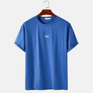 Nouveau T-shirt personnalisé en coton épais pour homme, manches courtes, imprimé graphique estival, tissu jersey - Product Image 2