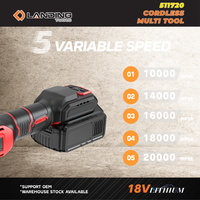 Outil oscillant multifonction sans fil 18V 511720 avec vitesse variable et changement rapide de lame pour couper, poncer, racler
