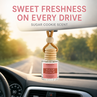 Diffuseur d'aromathérapie pour voiture, bouteille en verre de 8 ml avec bouchon en bois, parfum de biscuits sucrés, longue durée, rechargeable, logo personnalisé, vente en gros OEM