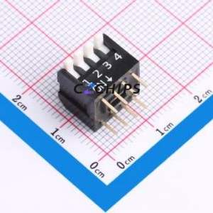 DP-04-K-T DIP Switch Through hole Component (THT) Switch Piano Key Single Pole Single Throw 4 2.54mm - Product Image 1