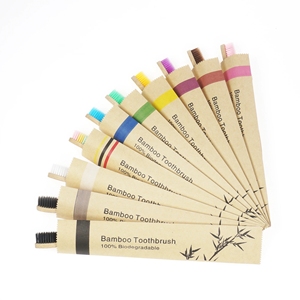 Spazzolino da Denti in Bambù Arcobaleno con Logo Personalizzato Biodegradabile ed Ecologico di Tendenza con Manico in Bambù e Setole Morbide/Medie per Igiene Orale Adulti - Product Image 6