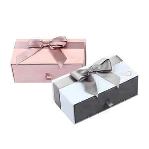 Tùy chỉnh trượt ngăn kéo đồ trang sức quà Tặng hộp giấy gói với bọt Ribbon huy hiệu trang sức Set hộp giấy - Product Image 4