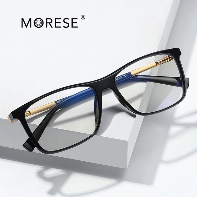 MORESE 2085 Men's Optic Eyeglasses Blue/Black/Transparent Same Style Acetate Frames TR90 Computer Glasses