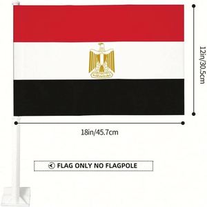 Bandiera Egiziana per Finestrino Auto in Poliestere, 12x18 Pollici, Decorazione Nazionale per Auto, Direttamente dal Produttore - Product Image 4