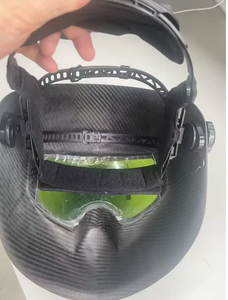 Casco Solar Automático de Fibra de Carbono con Visera Verde que Cambia de Color y Protección <span class=keywords><strong>Facial</strong></span>, Montado en la Cabeza - Product Image 4