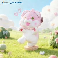 Peluche chien rose style scolaire COOL DRAGON, cadeau pour enfants, personnalisation et vente en gros prises en charge