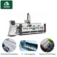 Machine de perçage et de fraisage CNC pour profilés aluminium et PVC OUWO 3200mm, avec table rotative, pour perçage de trous de verrouillage et de drainage, directement de l'usine