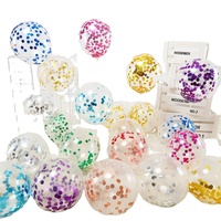 Ballons en latex de haute qualité de 12 pouces, 2,8 g, transparents, or, argent, or rose, bleu, confettis, pour les décorations de mariage, d'anniversaire
