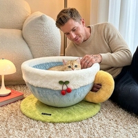 Lit pour chat et griffoir combinés - Griffoir durable recouvert de sisal respirant et anti-déchirures pour une utilisation toute l'année