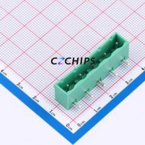 MX2EDGRC-7.62-05P-GN01-Cu-A Plug-in Terminal Block Bent Lead Through Hole,P=7.62mm Board-to-Board / Socket - Closed 1x5P 7.62mm - Product Image 1