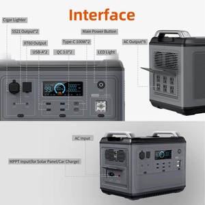 Station d'alimentation portable Sorein 2000W Ecoflow 1000W 2000W 3000W, générateur à batterie LiFePo4 110V 220V, charge solaire - Product Image 6