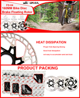Rotor Rem Cakram SNAIL Floating untuk Sepeda MTB BMX Cruiser - Bahan Aluminium Ukuran 160/180mm