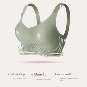Cómodo sujetador de patrón sólido de nailon antiflacidez para mujer, ropa interior de soporte suave de gelatina 3D, correas ajustadas, <span class=keywords><strong>pecho</strong></span> grande transpirable - Product Image 2