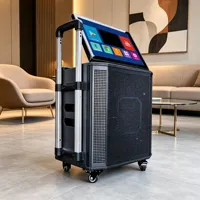 Máquina de Karaoke Profesional para Exteriores de 12 Pulgadas y 100W, Pantalla Táctil de 15.4 Pulgadas con Visualización de Letras, Sistema de Audio BT para Fiestas KTV