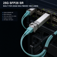 Nouveau module transceiver optique 10Gtek 25G SFP28 25GBASE SR 850nm MMF Duplex LC 100m compatible Mellanox MMA2P00-AS pour centre de données