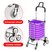 Chariot de courses pliable à huit roues Lupai modèle 3107, pour monter les escaliers, en aluminium/caoutchouc, capacité 40 kg, OEM