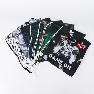 Mochila Impermeable con Cordón, Diseño de Dinosaurio con Camuflaje en Mezclilla, Multicolor, Logotipo Personalizado, Bolsillo con Cordón, Almacenamiento Portátil para Gimnasio - Product Image 2