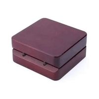 Boîte à monnaie compacte en bois, étui de présentation portable personnalisé avec coins arrondis et insert en velours noir
