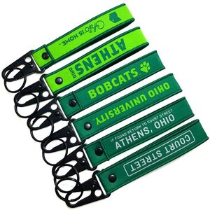 Custom Embroidered Jet Tag Flight Keychain Woven <b>Keyring</b> Carabiner Promotions Keytag for Cars & Flights - Product Image 3