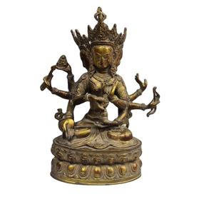Art Handcrafted <b>Statue</b> Figurine <b>Gold</b> White Tara Nepal Religious SCULPTURE Buddhism Art & Collectible India Brass - Product Image 3
