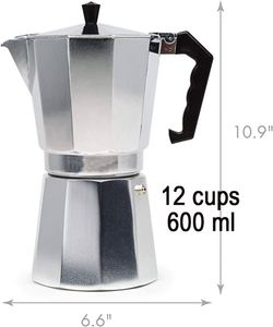 Cafetière Moka Classique Italienne en Aluminium de Haute Qualité avec Valve à Pression, Compatible Induction, Écologique et Sans BPA - Product Image 3