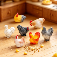 Miniatures de poulets, coqs et poules en résine pour terrariums de mousse, tables de sable rurales et décorations de micro-paysages