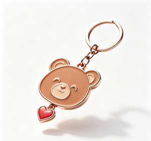 Custom Metal Bear Keychain Cartoon Charm <b>Key</b> <b>Ring</b> Enamel Heart Pendant Gift for <b>Bags</b> and <b>Keys</b> - Product Image 1