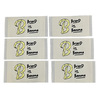 Étiquettes de cou personnalisées haut de gamme lavable col Logo pour vêtements étiquette principale tissée avec accessoire accessoire d'habillement bord découpé au laser
