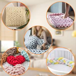 Лидер продаж, 100% Полиэстеровая крупная, очень крупная, ледяная полосатая пряжа для плетения и вязания - Product Image 4